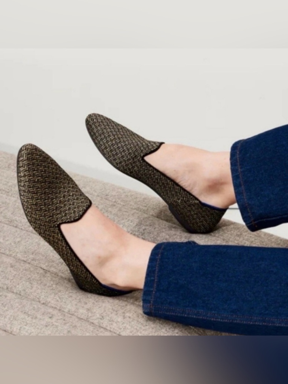 ROTHYS Almond Loafer in Sparkle Herringbone